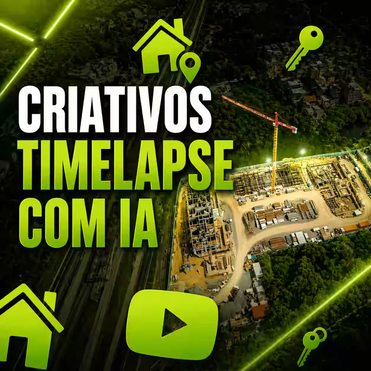 Criativos em timelapse com IA para lançamento imobiliário produzidos pela InPulse Imob
